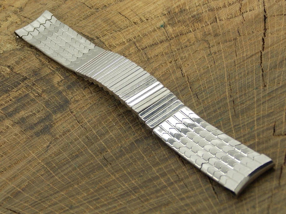 Pulsera de acero inoxidable Lenox 17,5 mm de expansión correa de reloj vintage usada Foto 2 de 4