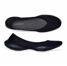 LISSOM Flyte Black with Black Soles Slip-On Comfort Ballet Flats