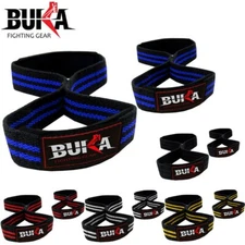 BUKA Weight Lifting Figure 8 Shape Gym Bar Straps Padded Hand Support Bar Grip