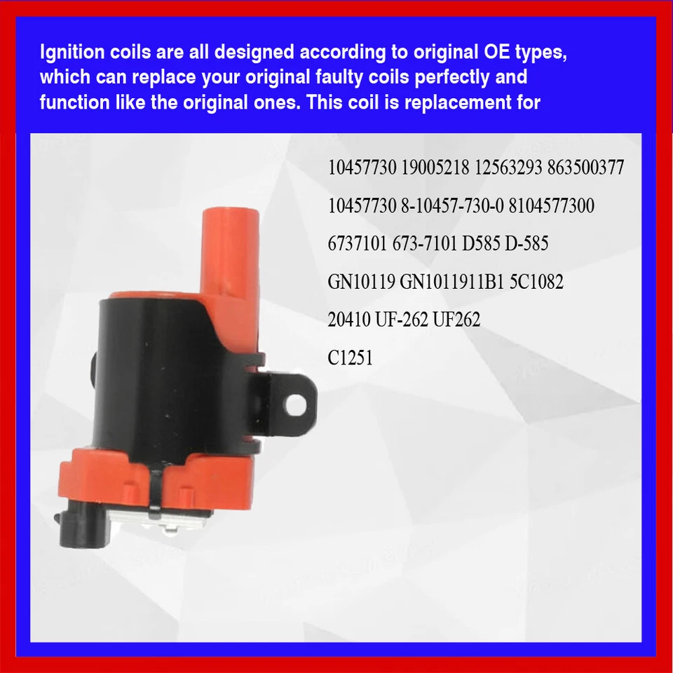 Bobina de encendido 8 piezas UFD262R PARA 2004 2005 WORKHORSE FASTRACK FT1461 6,0 L V8 Foto 4 de 4