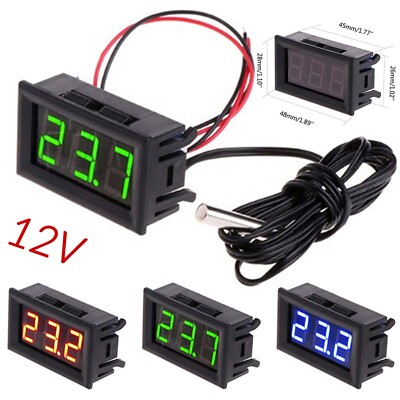 mini Thermometer Temperatur Anzeige mit Fühler Digital 1m Kabel LCD Thermometer