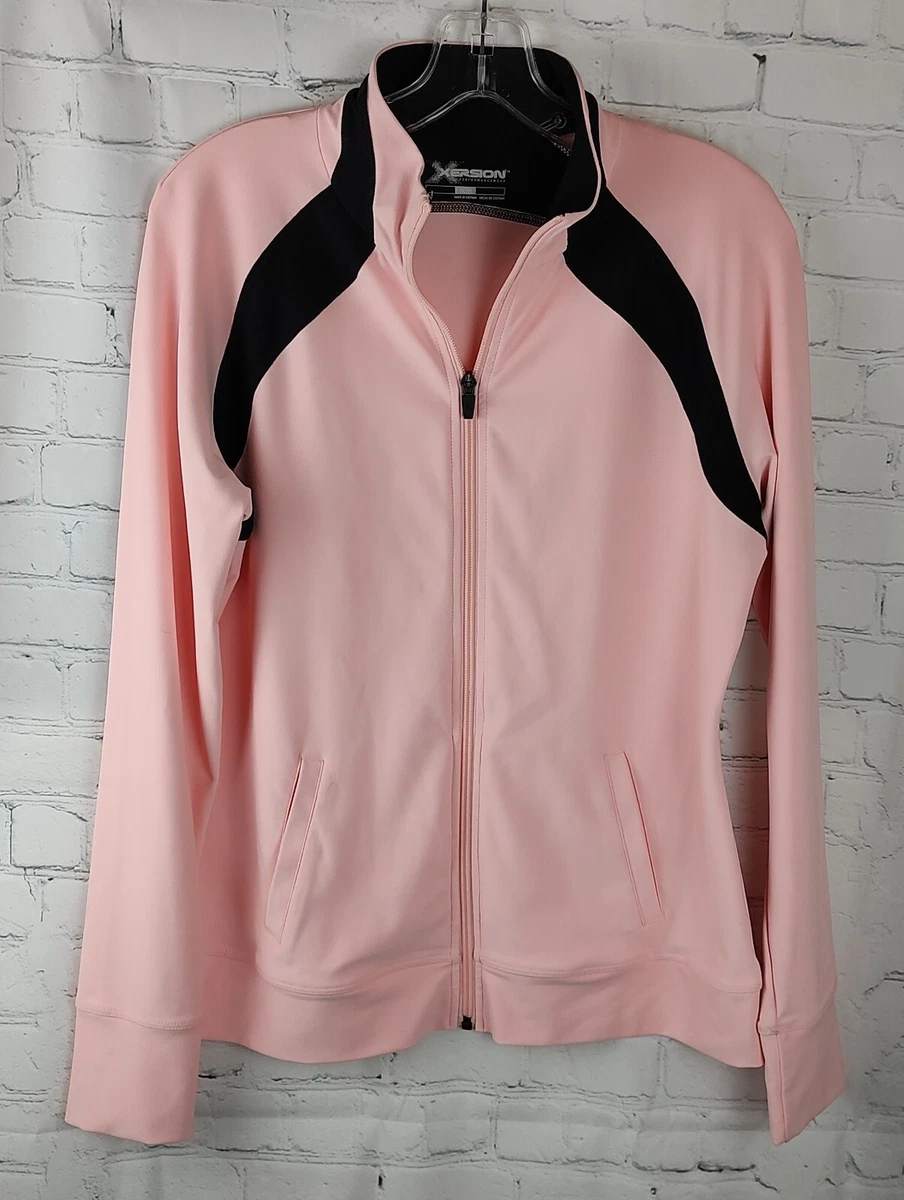 Xersion Size Medium Performance Wear Women Long Sleeve Pink & Black Jacket