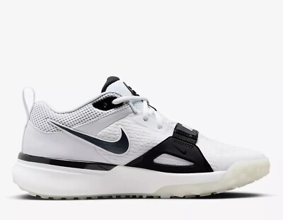 Nike Air Zoom Diamond Elite Turf Men Baseball Shoes, White/Black