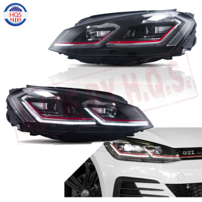 Projector Headlights With LED For Volkswage Golf 7 2013-18 Switchback Red Stripe