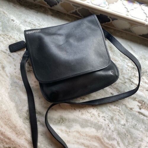 Coach 9135 Vintage Black Leather Shoulder Flap Bag | eBay