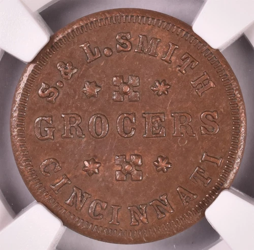1863 Cincinnati OH S & L Smith Grocers F-165FT-5a Civil War Token - NGC MS63 BN 
