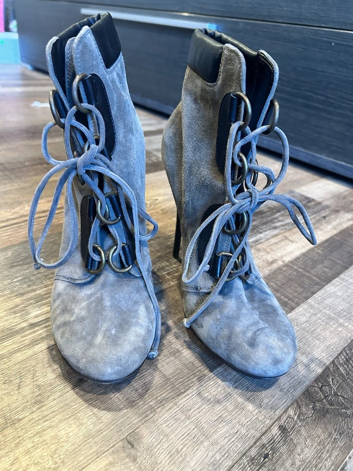 Giuseppe Zanotti Suede Colorblock Pattern Lace-Up Boots Size IT40 Never Worn - Image 2 of 4