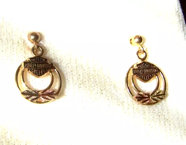 Harley davidson bar on sale and shield earrings