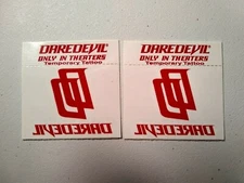 MARVEL DAREDEVIL 2003 FILM SET OF 2 PROMOTIONAL TEMPORARY TATTOOS MINT COND