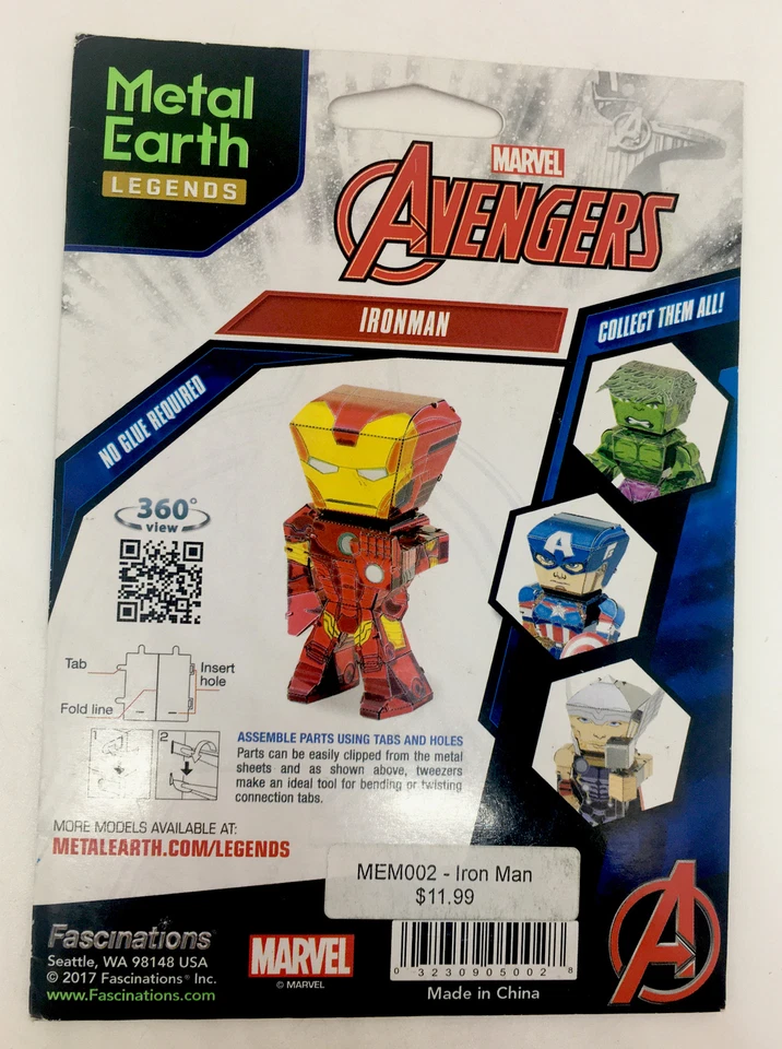Metal Earth Legends Avengers Iron Man Kit Modelo Acero NUEVO Foto 2 de 2