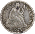 1876-CC Liberty Seated Silver Dime VF Uncertified #933