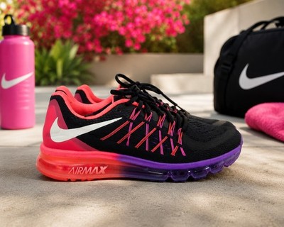 Nike Air Max 2015 Women s Size 8.5 Black Pink Purple Athletic Running Shoes