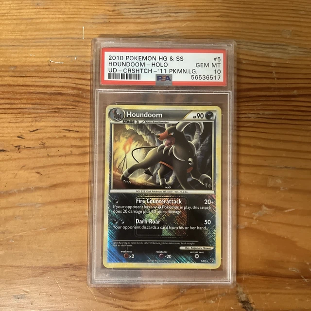 2010 Undaunted 5/90 Houndoom Cross Holo Pokemon League Rare PSA GEM MINT 10 Slab