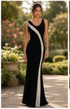 VTG BLONDIE NITES Black Sparkle Maxi Dress Gown Y2k Grunge Fairy Party Prom 8