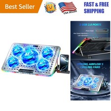 Ergonomic Laptop Cooler with RGB Modes  Large Fan Base - Perfect for Gaming