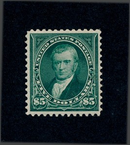 drbobstamps US Scott #278 Mint Hinged D.O.G. Well Centered $5 Marshall Stamp