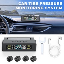Solar Car Tire Pressure Monitoring System Tpms 4 External Sensors Lcd For Car Rv Solar Car Tire Pressure Monitoring System Tpms 4 External Sensors Lcd For Car Rv