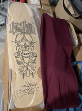 Wes Humpston Bulldog Skate Deck Dogtown Black Line Gas Head W/Purple Sack Rare