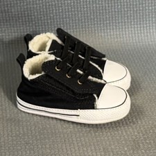 Converse All Star Chuck Taylor Crib Baby Black Soft Sole Shoes Size 2C