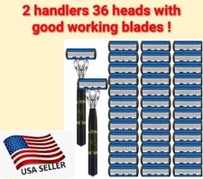 Men's Razor Set with 1 Handle and 36 Replacement Blades 5-Layer Shaving System !