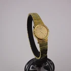 Seiko Watch Women 20mm Gold Tone & Dial Round 1400-0250 Vintage