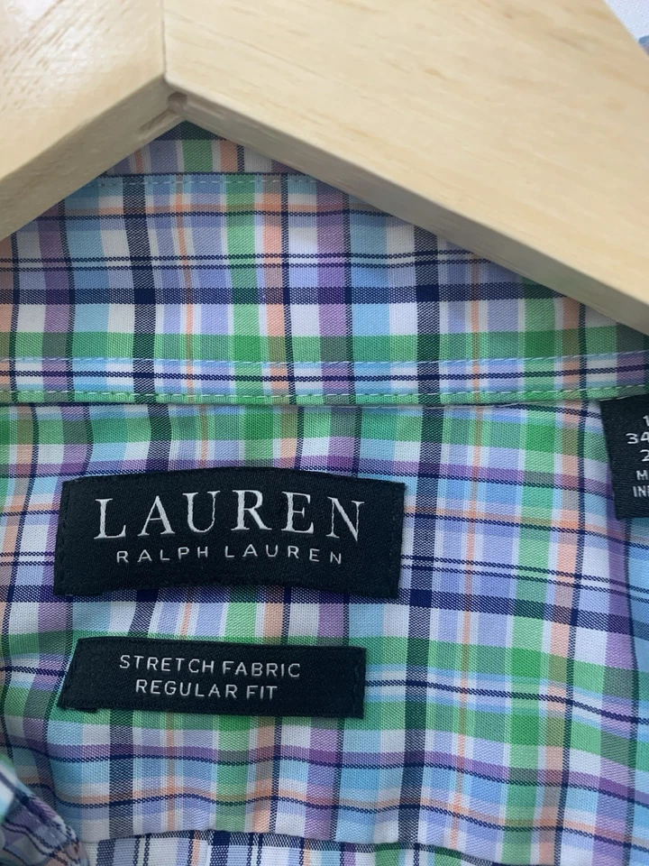 Camisa de manga larga Lauren Ralph Lauren para hombre 2XL, 18 1/2 pastel abotonada Foto 2 de 4