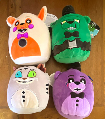 Jazwares Squishmallows FNAF Plush Bundle Dreadbear WhiteTiger ShadowFreddy Lolbi