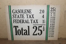 Vintage 1920s Gasoline + Tax Price 2 Side Gas Station Visible Pump Sinclair Sign