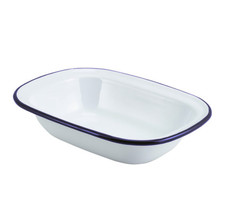 Falcon White Enamel Oblong/Pie Dish 16cm Pack of 12 (44016)