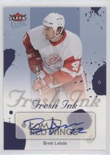 2005-06 Fleer Ultra Fresh Ink Blue 3/25 Brett Lebda #FI-BL Auto 0o5t