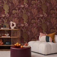Holden Odyssey Tapete 14340 Unterwasserwelt Feature Wall Beerenrot/Gold