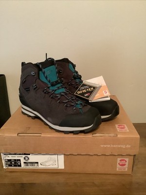 Hanwag Women's 9 EU40 Makra Light Lady GTX Shoes Asphalt/Bluegreen Hiking Boots