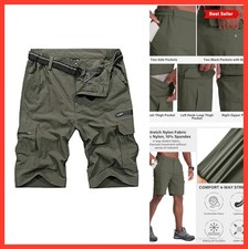 Men's Cargo Shorts Quick Dry UPF 50 Water Resistant Lightweight Fishing Hiking