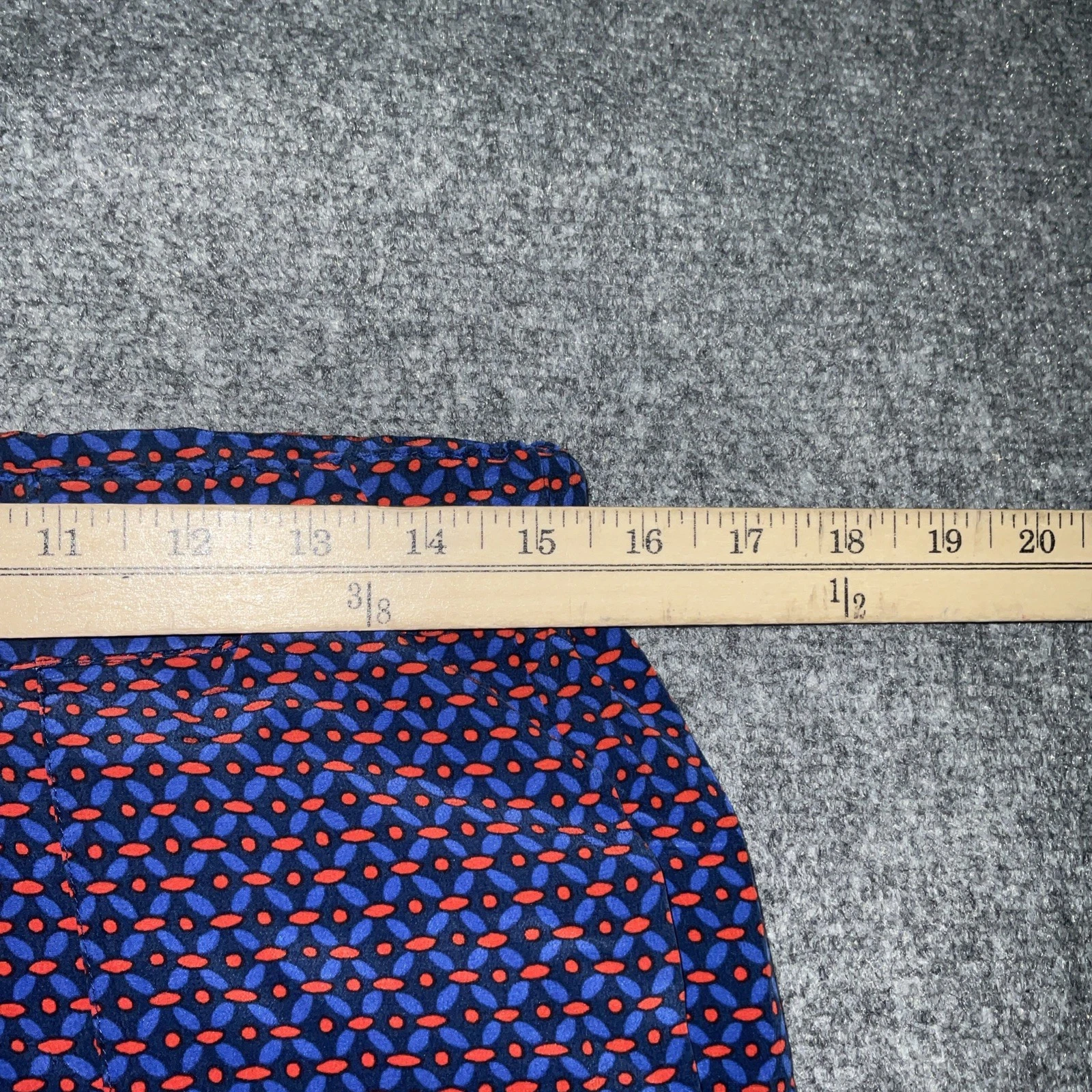 Pantalone donna Tory Burch taglia S blu rosso geometrico seta Talia