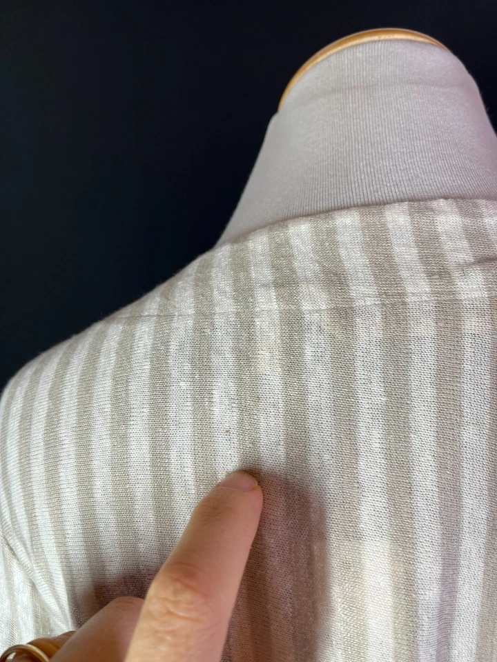 Suéter Soft Surroundings Talla M Cascadia Cardi Beige Blanco Rayas *Defecto Foto 4 de 4