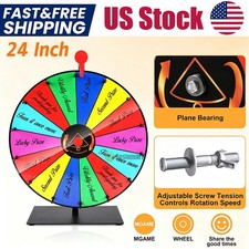 24'' Spinning Prize Wheel 14 Slots Tabletop Spinner for Game With Base Stand