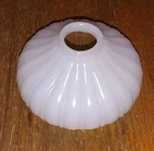 Antique Opalescent Milk Glass Light Shade Ribbed Umbrella  Style 7" 2 1/4" Fit