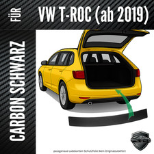Ladekantenschutz Lackschutzfolie  für  VW T-ROC ab 2017 3D Carbon Schwarz