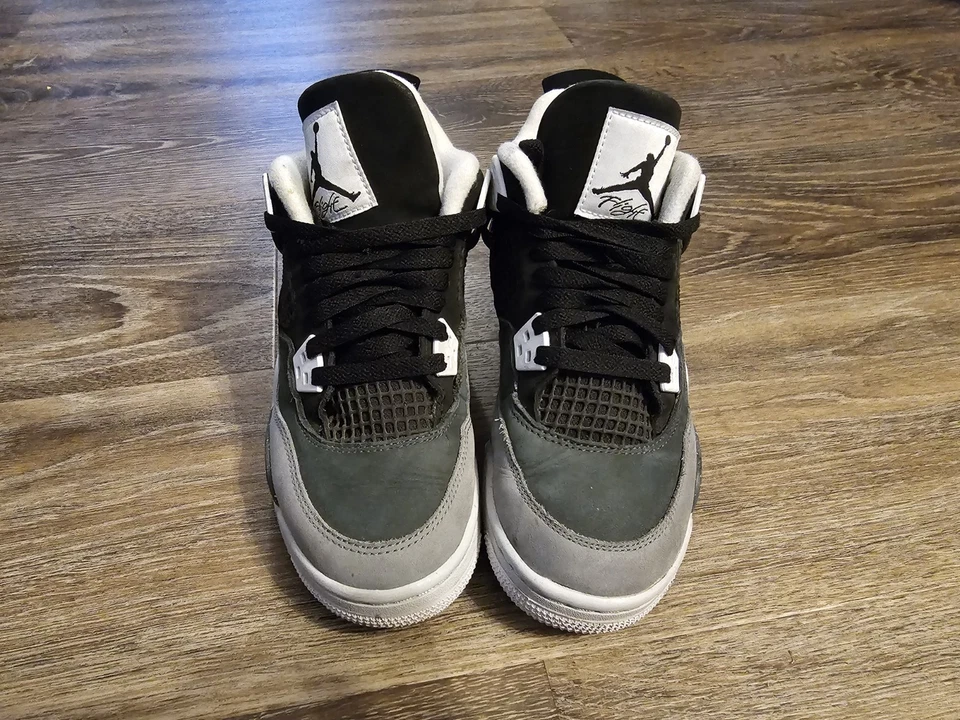 Air Jordan 4 Retro Fear GS 2024 Negro/Blanco/Gris Talla 5Y FQ8213-002 Foto 3 de 4