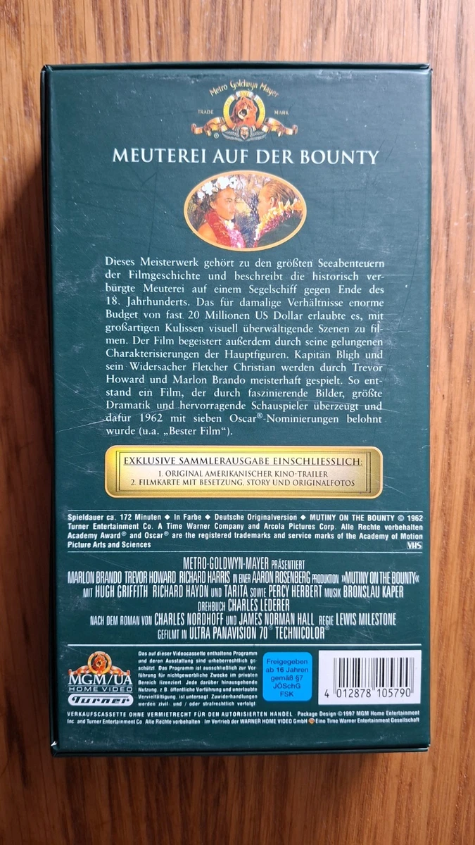 Meuterei auf der Bounty VHS Marlon Brando MGM Greats EAN 4012878105790 C6