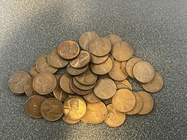 Roll of 50 1958-D (Denver Mint) Circulated Lincoln Wheat Pennies G-XF