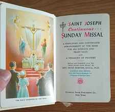 1961 Catholic Latin/English Sunday Missal Continuous Confraternity Version