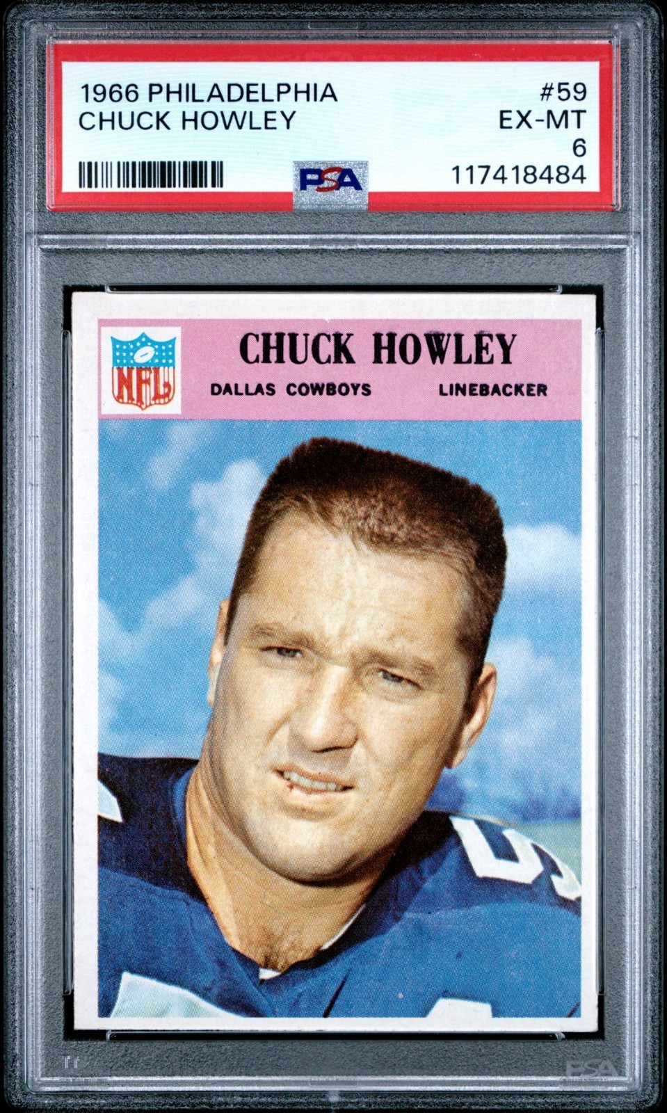 1966 PHILADELPHIA #59 CHUCK HOWLEY PSA 6