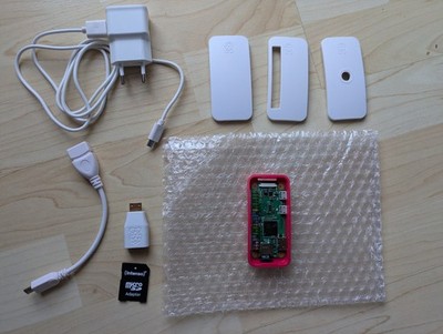 Raspberry Pi Zero W V1.1 mit Zubehör - Gehäuse und Kabel, + 16GB Speicherkarte