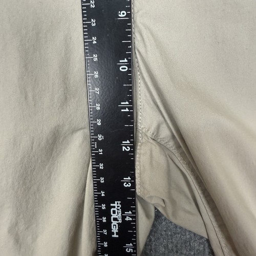 Chicos Pants Women 1.5 10 Tan Khaki Floral Embroidered Adjustable Length Pull On - Picture 7 of 17