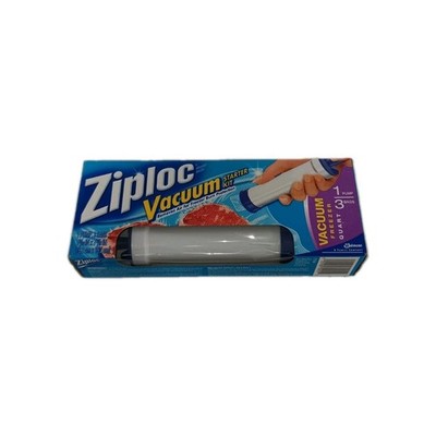 Ziploc Vacuum Starter Kit 1 Hand Pump 3 Freezer Quart Bags New In Box