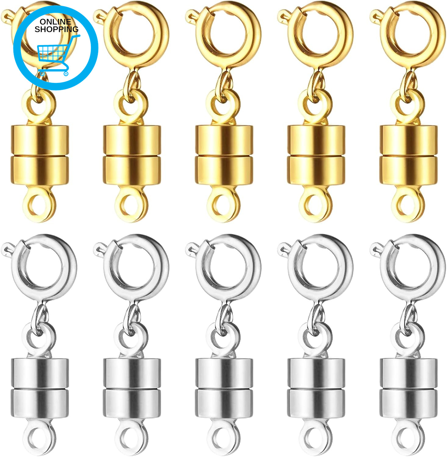 10Pcs Magnetic Necklace Clasps Magnetic Necklace Fasteners Jewellery Bracelet Cl