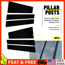 6pcs For Toyota Sienna 2011-2020 Gloss Black Pillar Post Door Window Cover Trim