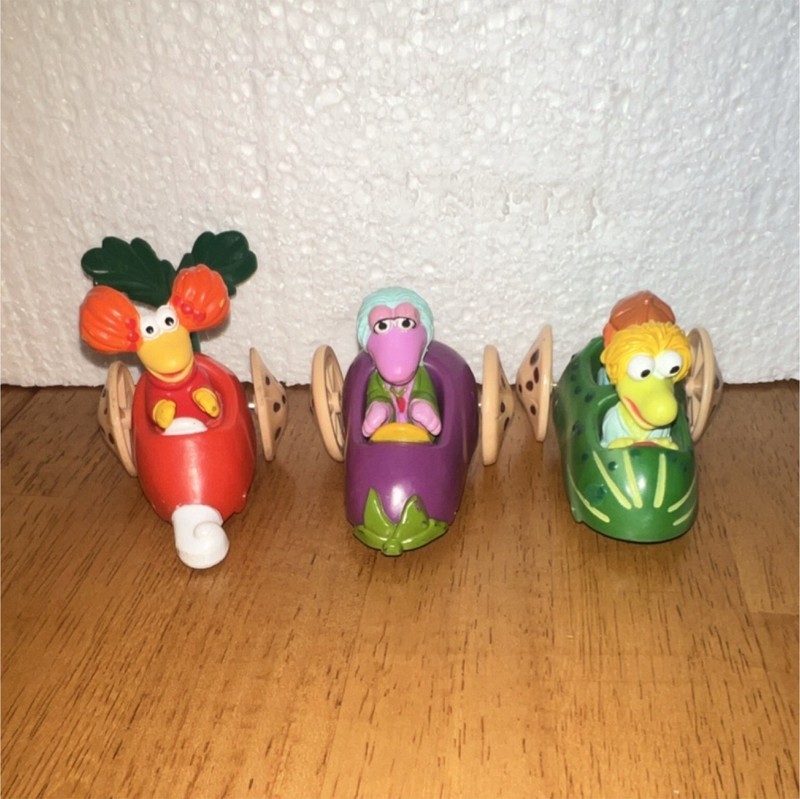 McDonald's Fraggle Rock Fast Food Premium Toys Lot of 3 1988 Cartoon Cars