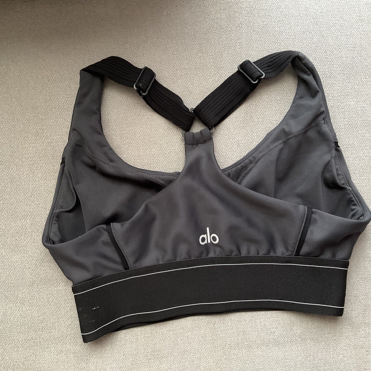 Alo Yoga Airlift Suit Up Bra Anthracite/Black XS | eBay
